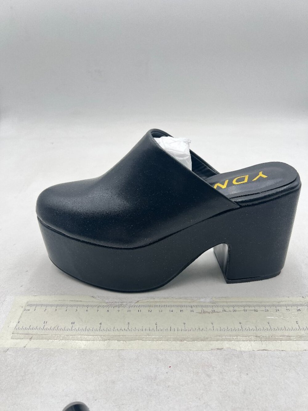 YDN Black Women Casual Block Heel Mules Cozy Platform Chunky Closed Toe Sandals
